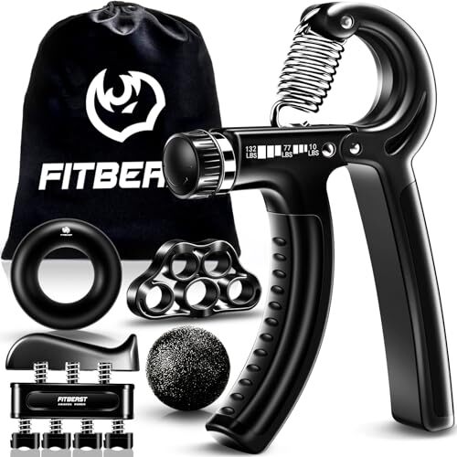 Grip Strengthener Forearm Strengthener Hand Grips Strengthener Kit - 5 Black