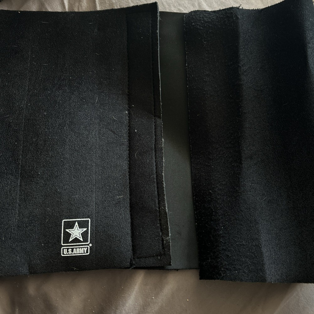 US Army Waist Trimmer Belt for Workouts with Sweat Band & Back Support - Black