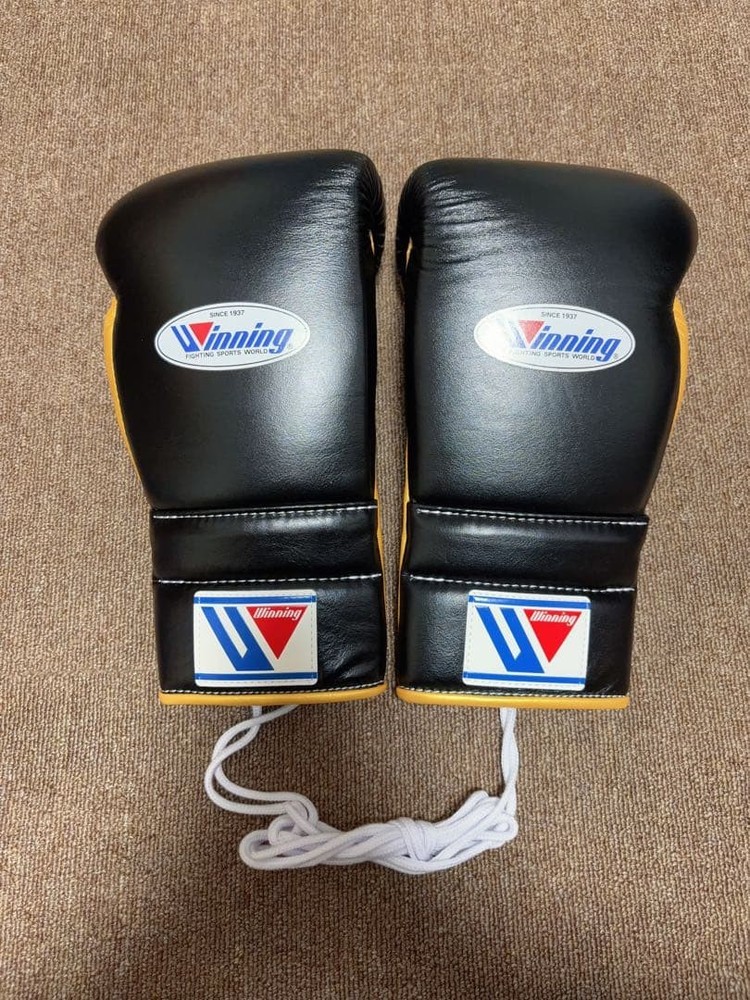 Winning Boxing14oz Gloves MS-500 Black & Gold String Type Japan New genuine