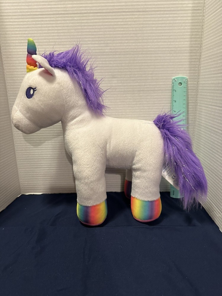 Build A Bear BAB Unicorn Purple Rainbow Stuffed Plush