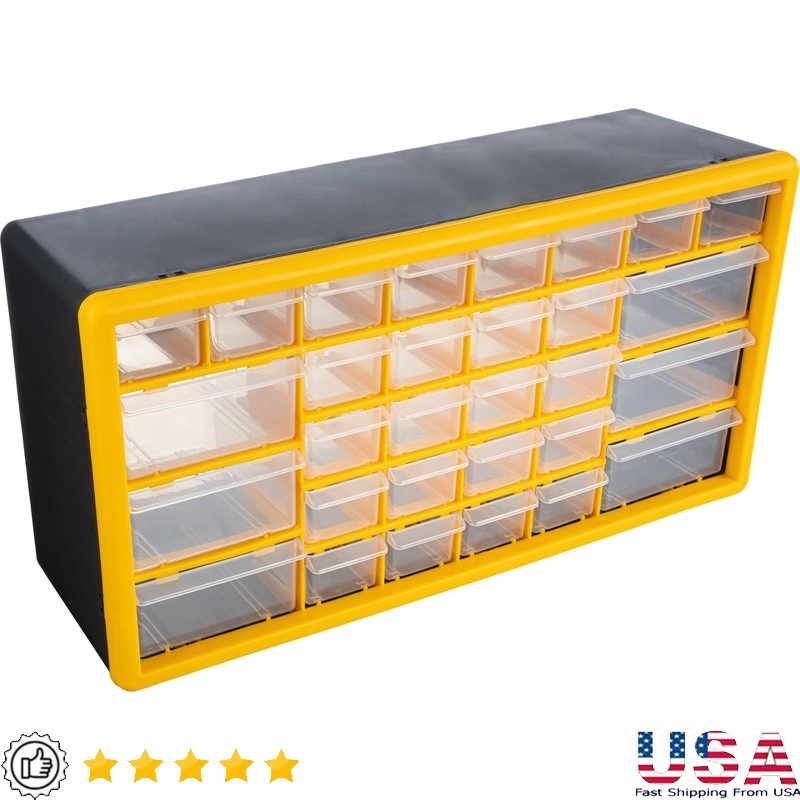 30-Drawer Small Parts Organizer – Wall-Mounted Desktop Storage for Tools & Crafts