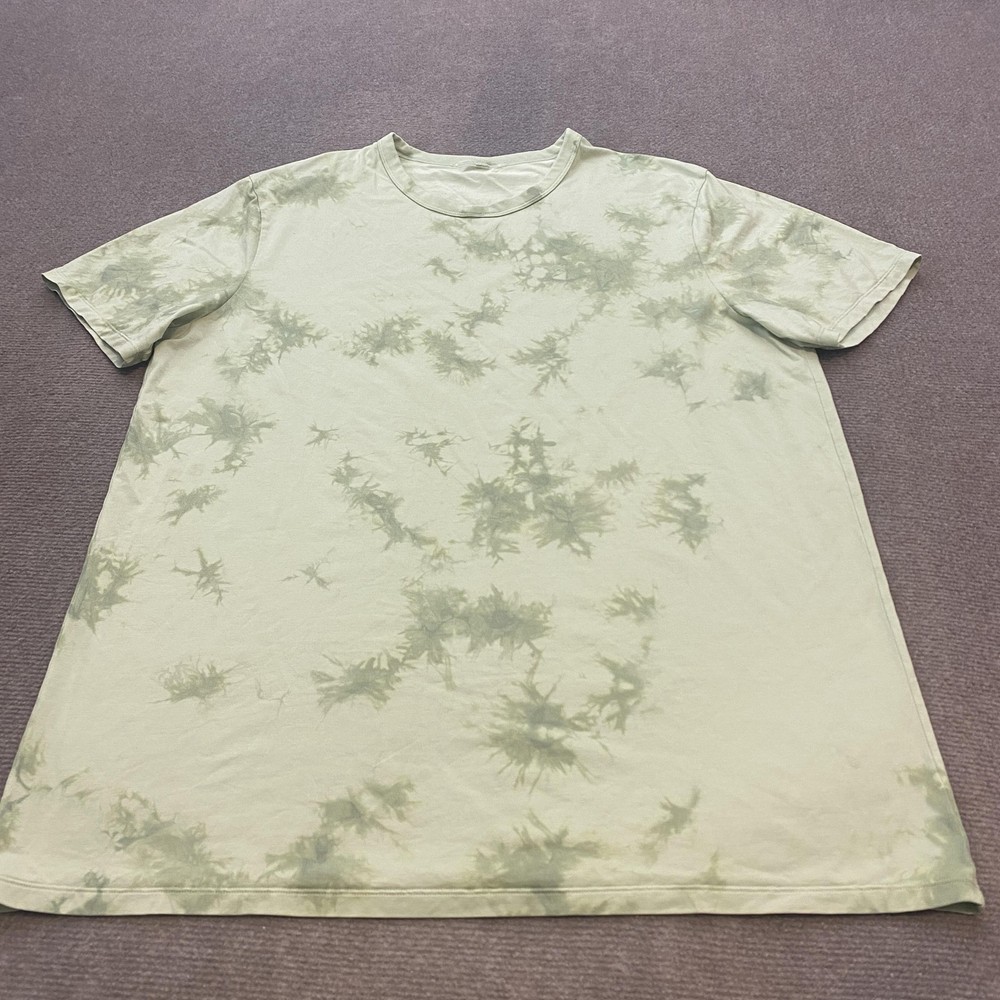 Lululemon Shirt Mens Extra Large Green Tie Dye Crewneck Soft Athletic Tee