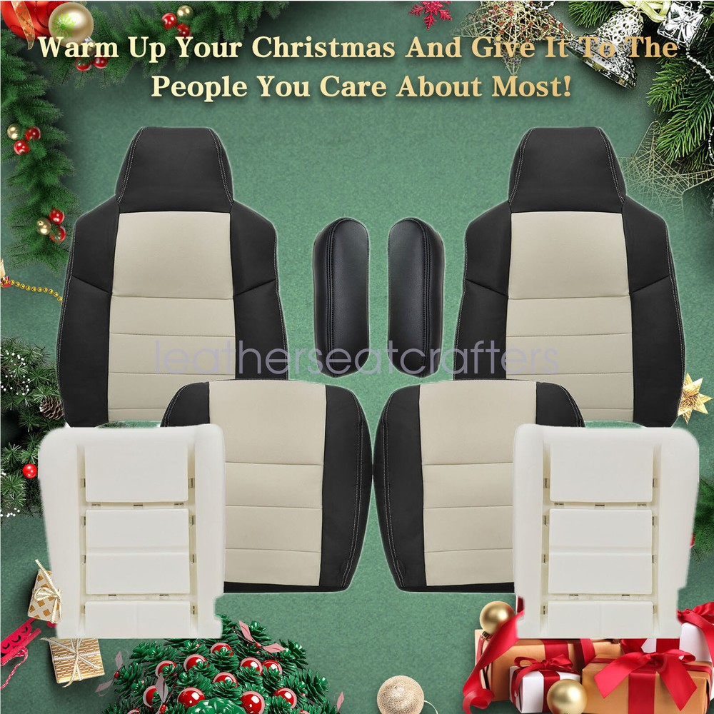 2005 Ford Excursion Leather Seat Cover & Foam Cushion Set for Driver & Passenger