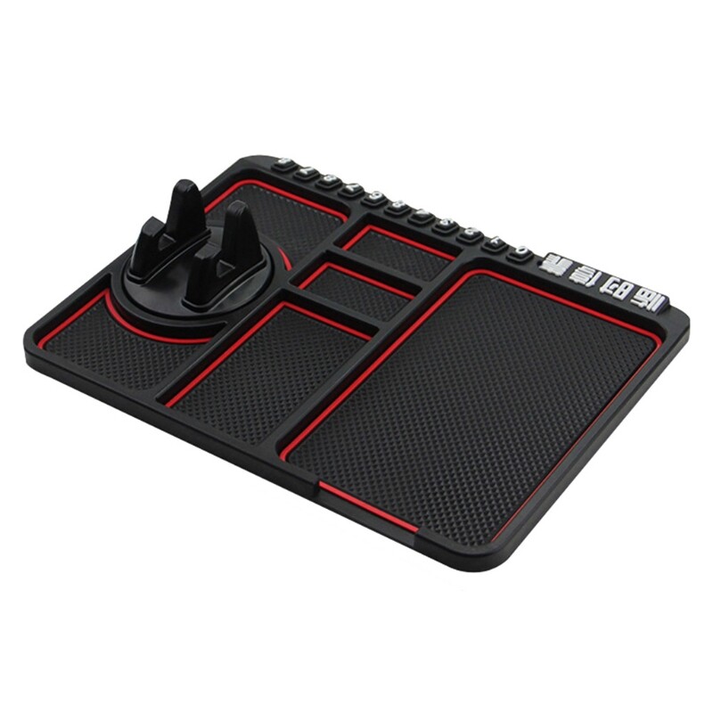 Non-Slip Car Dashboard Mat with Phone Holder & Sticky Surface  