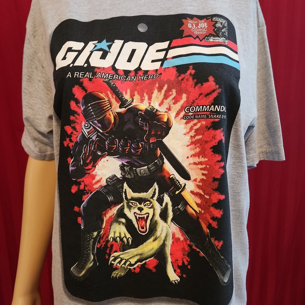 Hasbro G.I. Joe A Real American Hero Commando Snake Eyes  Gray T Shirt Size M