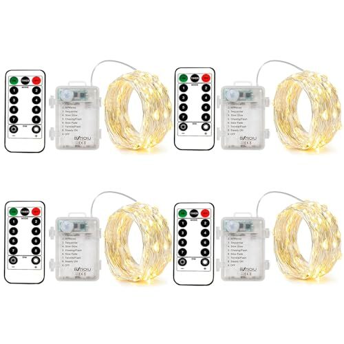 4 x Fairy Lights Battery Operated 8 Lighting Modes,50LEDs,16.4Ft/5 Meters Sil...
