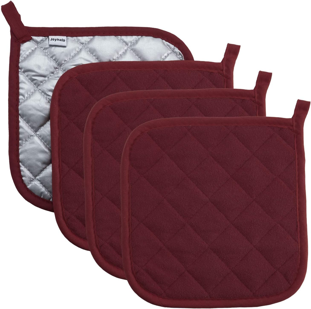 4 Pack Terry Cloth Heat Resistant Oven Mitts and Pot Holders