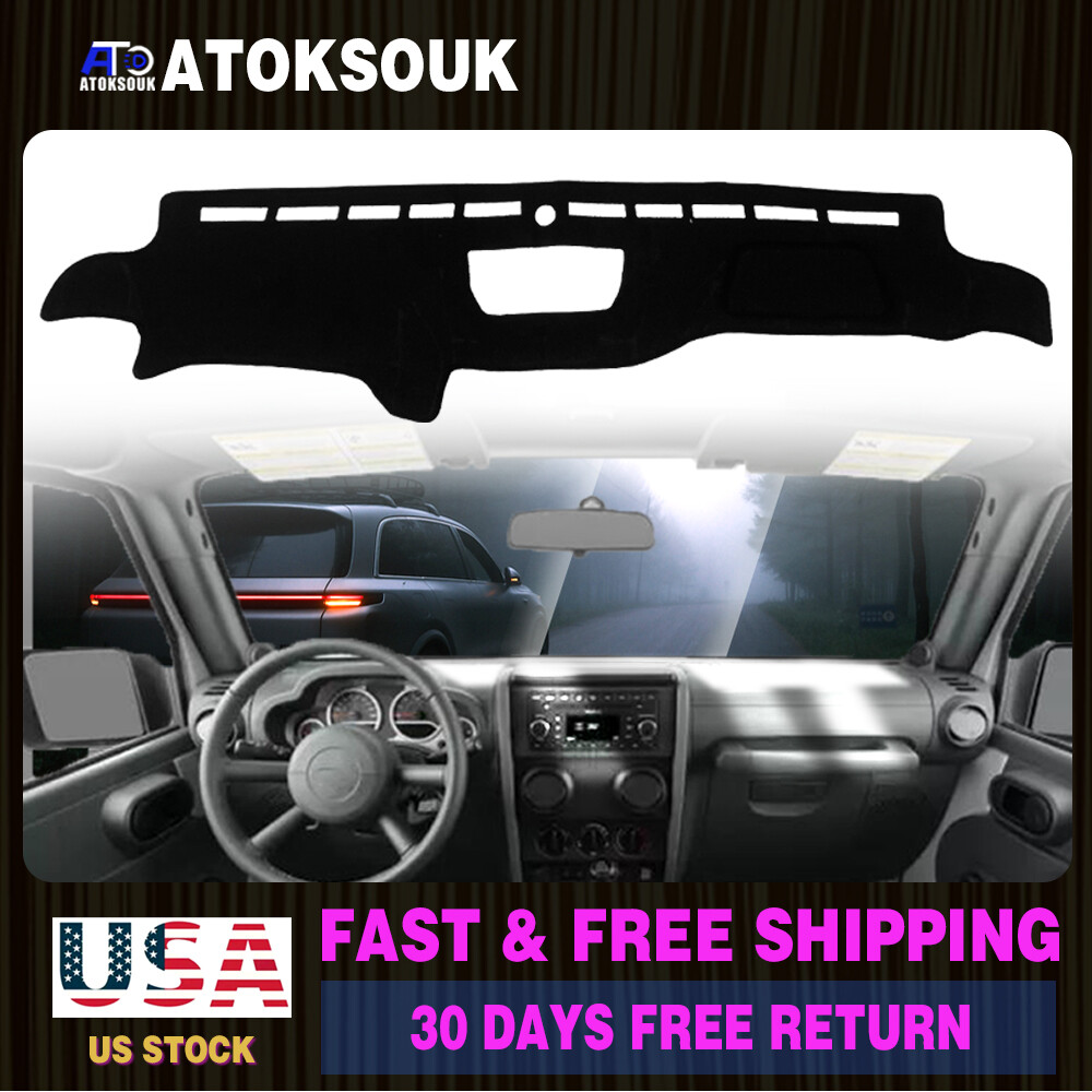 Sun-Protect Dashboard Cover Mat for 2007-10 Jeep Wrangler Interior Shield