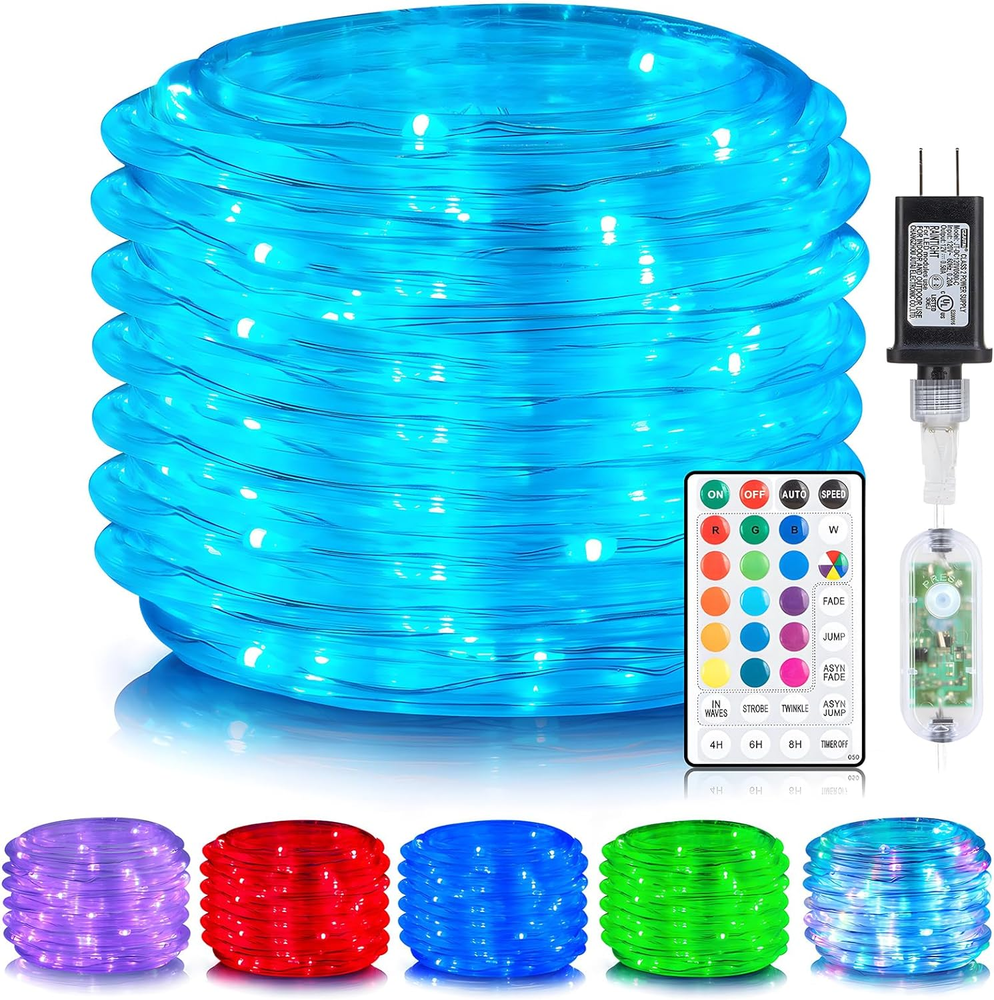 66ft 200 LED Waterproof Outdoor Rope Lights with 16 Color Changing Modes