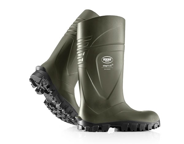 Bekina Steplite X Solid Grip Non Safety Wellingtons Green Size 6