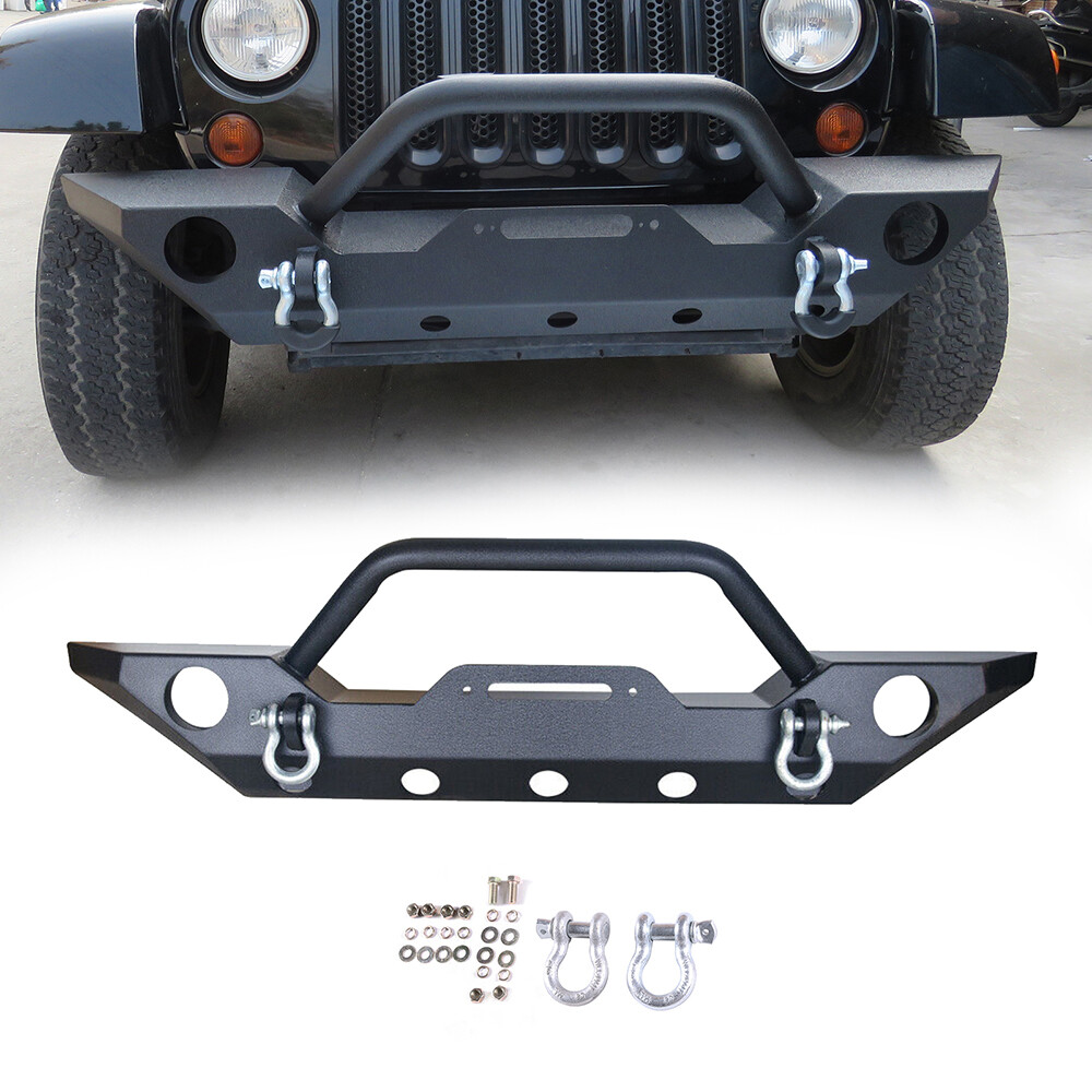Rugged PICKOOR Front Bumper with Winch Guard for Jeep Wrangler JK 2007-2018
