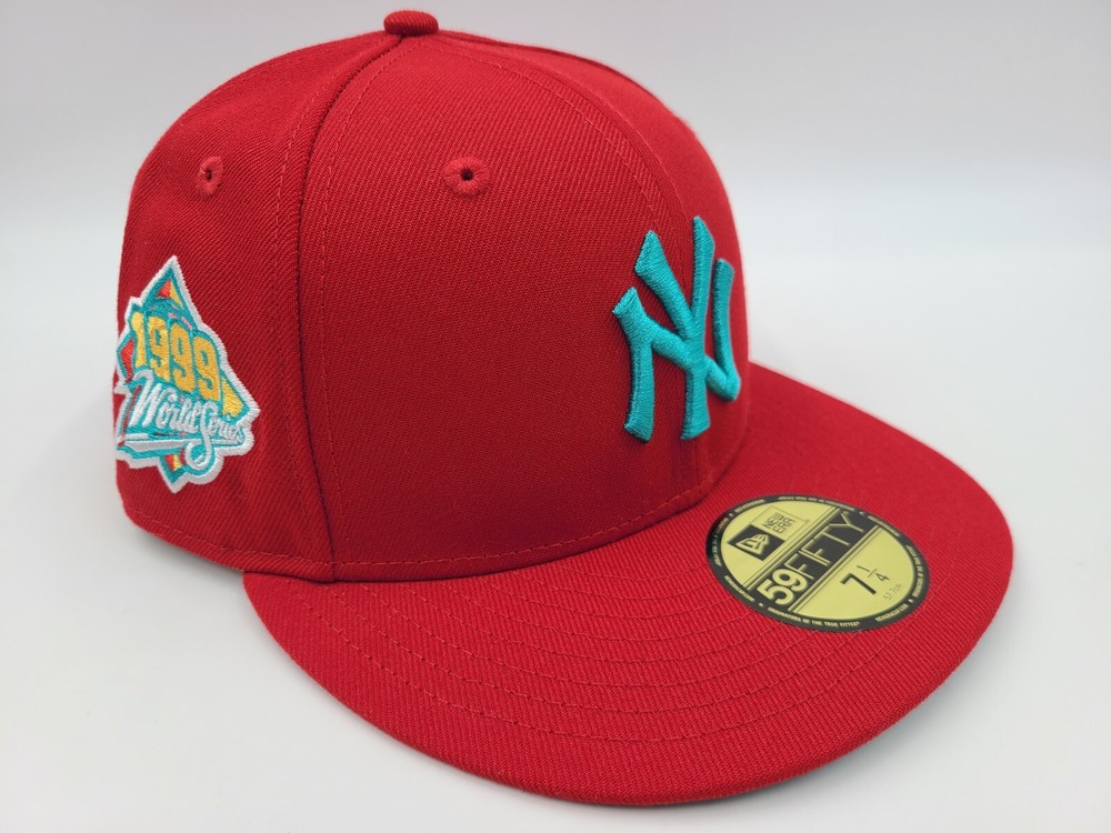 New York Yankees 1999 World Series 59Fifty 7 1/4 Hat Club Exclusive Cap Scarlet