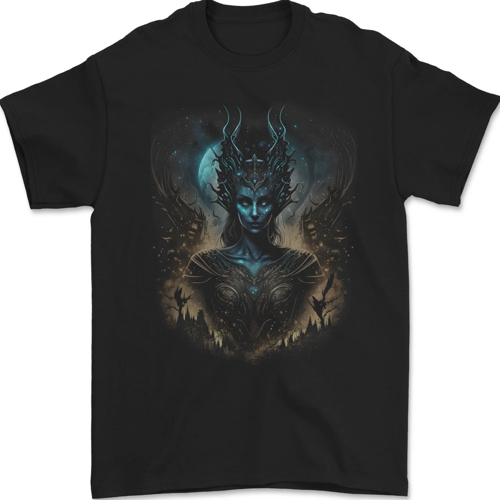 Evil Alien Sorceress Fantasy Witch Halloween Mens T-Shirt 100% Cotton