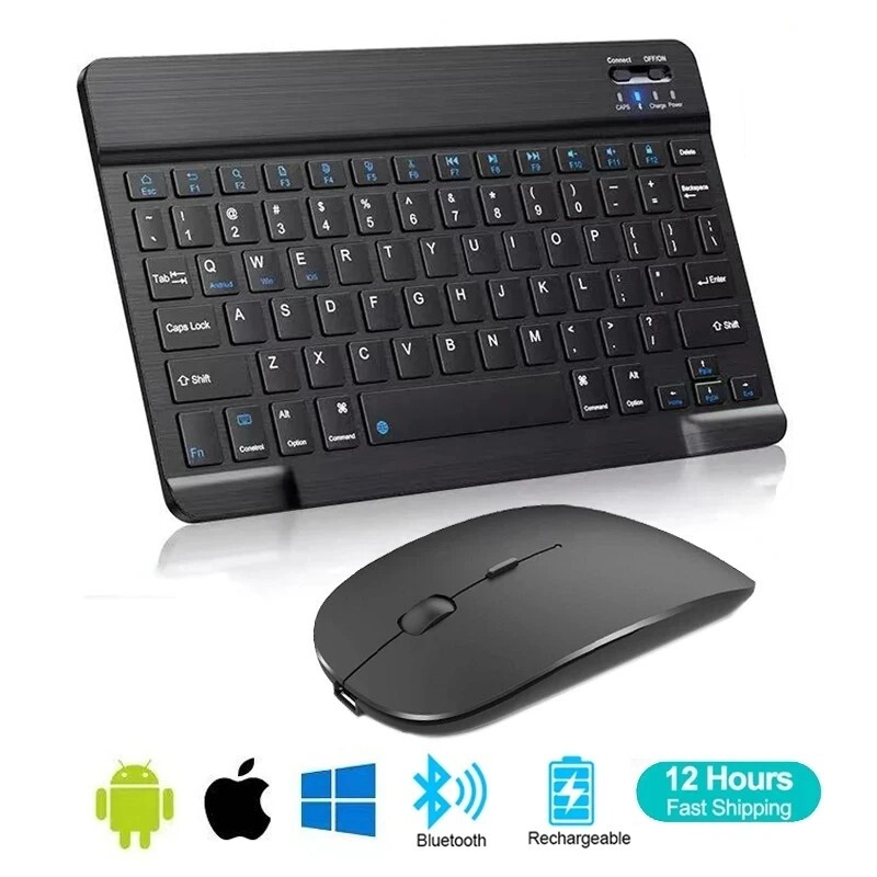 Multilingual Bluetooth Wireless Keyboard for iPad Mac PC Tablet Azerty Spanish French Russian