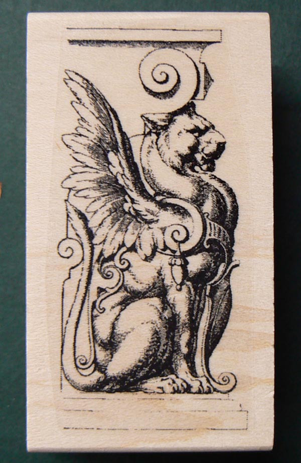 Gargoyle-Dragon Rubber Stamp WM P14