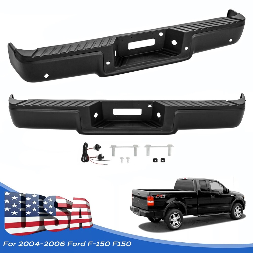 For 2004 2005 2006 Ford F-150 F150 Pickup Truck Black Rear Step Bumper Assembly