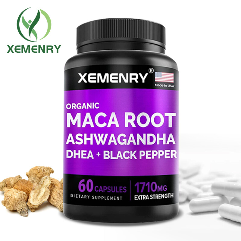 Maca Root & Ashwagandha - Testosterone Booster, Men's Health, Energy & Stamina