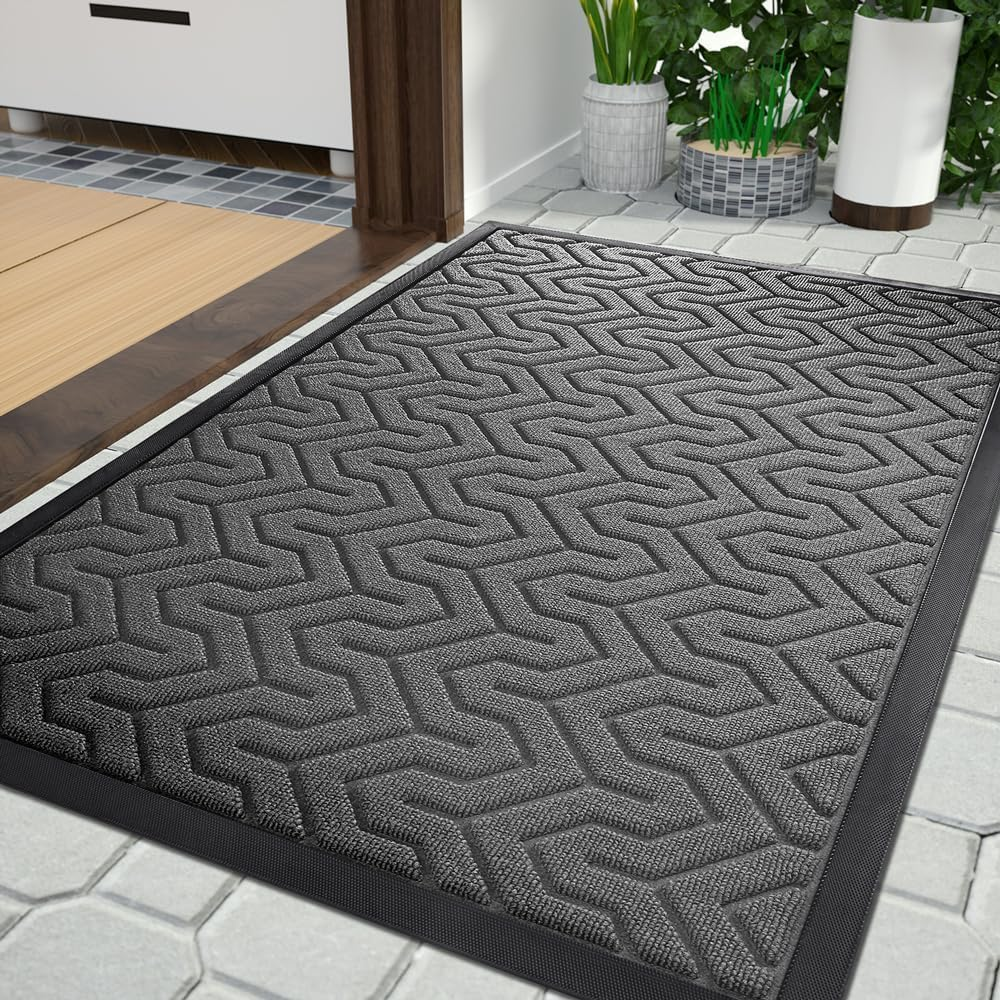 Non-Slip 29.5x17 Waterproof Front Door Mat for Indoor Outdoor Entrance
