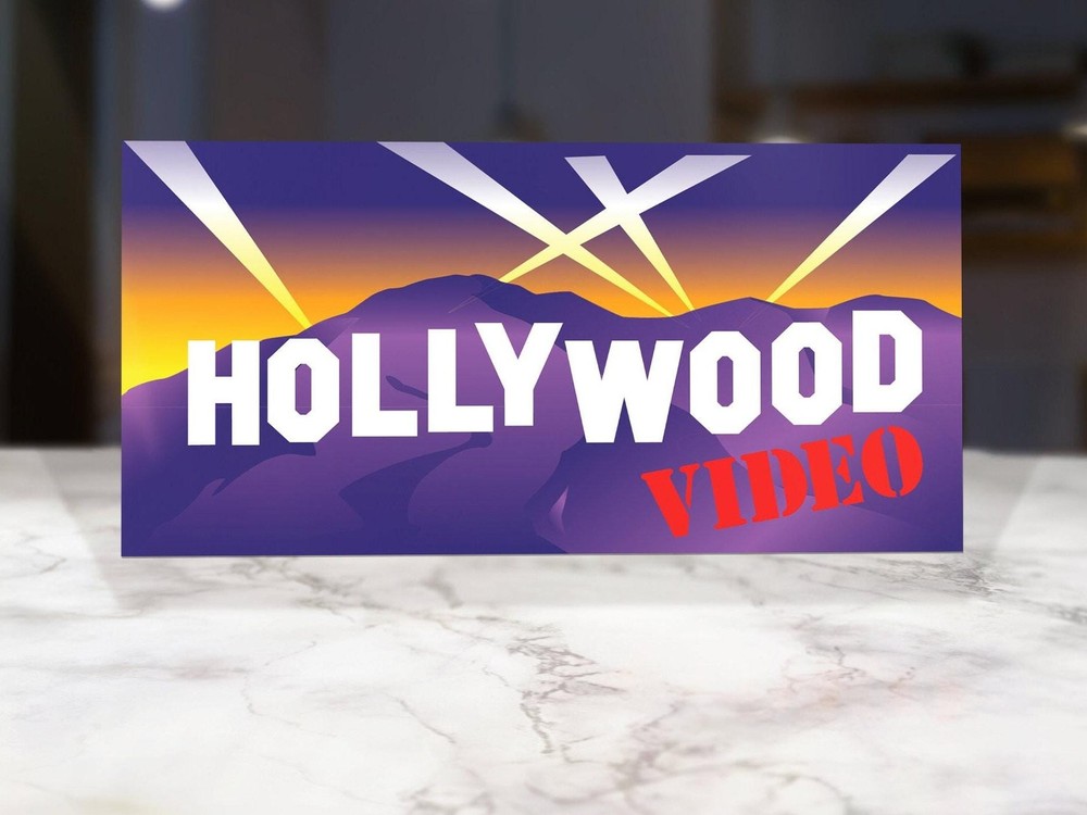 Hollywood video retro movie theater sign