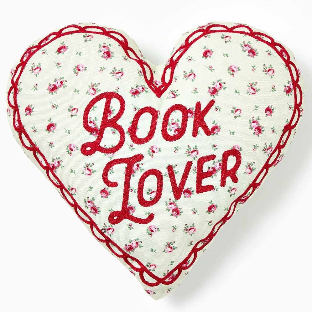 Barnes & Noble Embroidered Book Lover Pillow Valentine's Day 2026 NEW! RARE!