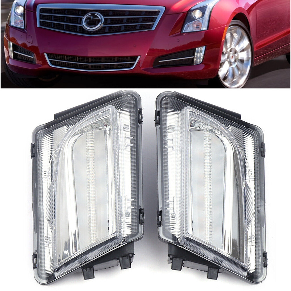 2013-2016 Cadillac ATS Front LED Bumper Headlight Fog Light Pair