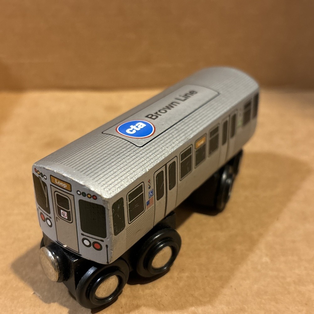 MuniPals - Wooden Railway CTA Brown Line Passenger Car like Thomas Chicago Trans