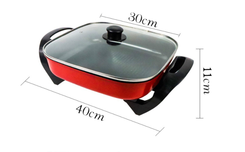 Square pot household double-flavor pot smokeless non-stick