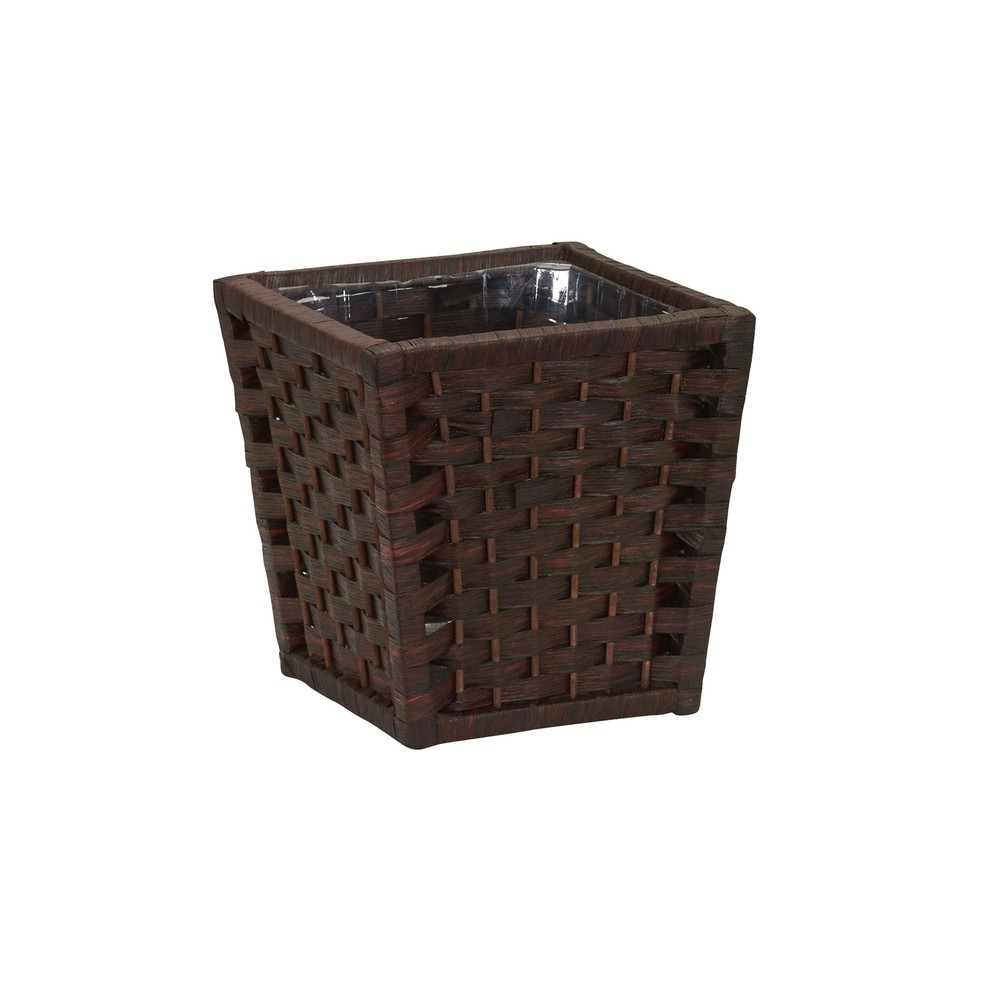 ML-7031 Paper Rope Wicker Waste Basket | For Bedrooms & Bathrooms | Dark Brow...