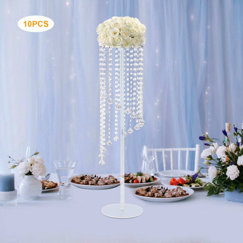 10* Centros de mesa de boda con soporte de flores de cristal para mesas soporte de flores de 80 cm de alto