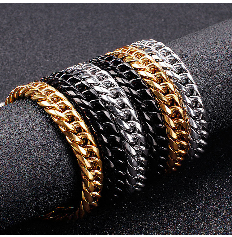 Titanium steel double woven riding crop bracelet necklace stainless steel