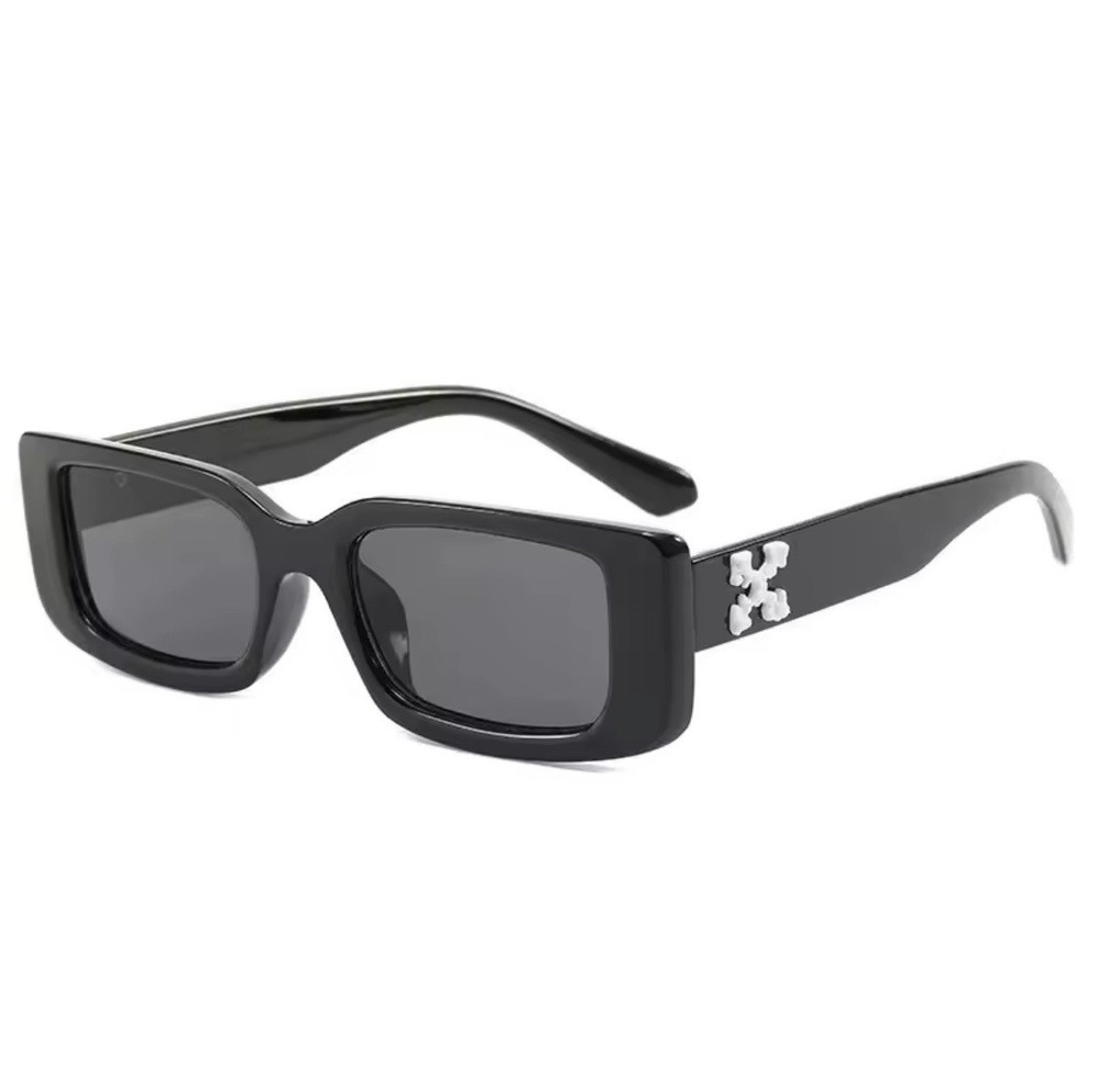 Off-White Cade Black Unisex Luxury Square Sunglasses Fashionable Design