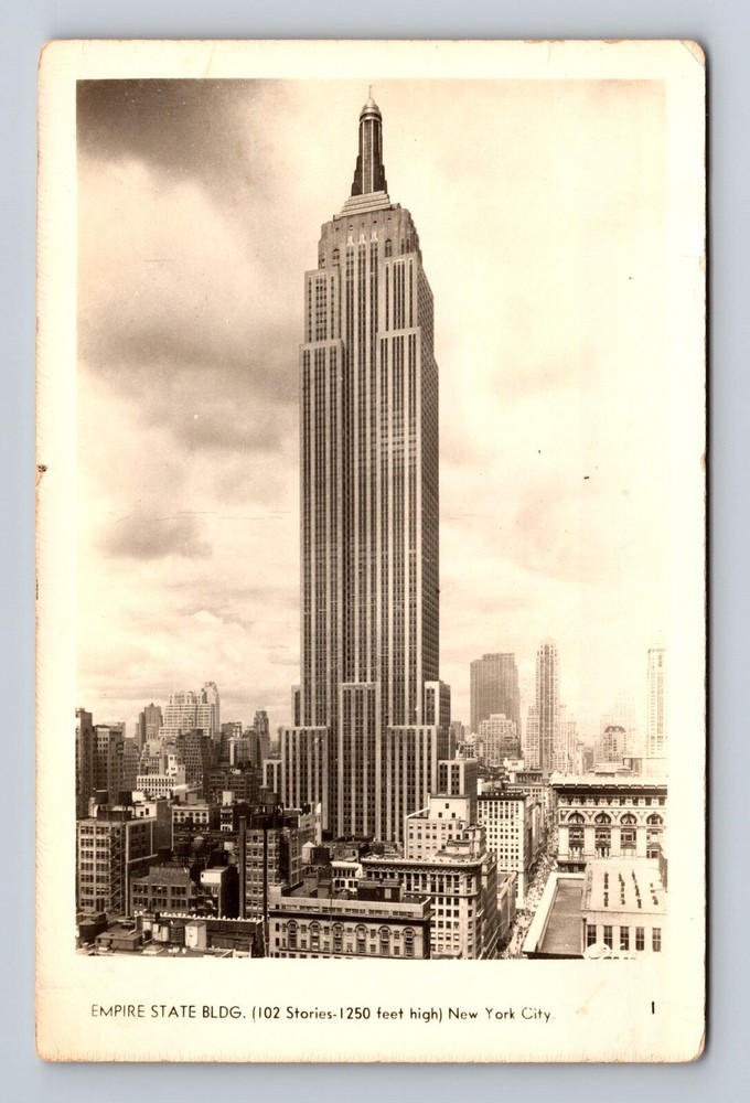 New York City NY, RPPC, Empire State Building, Vintage Postcard