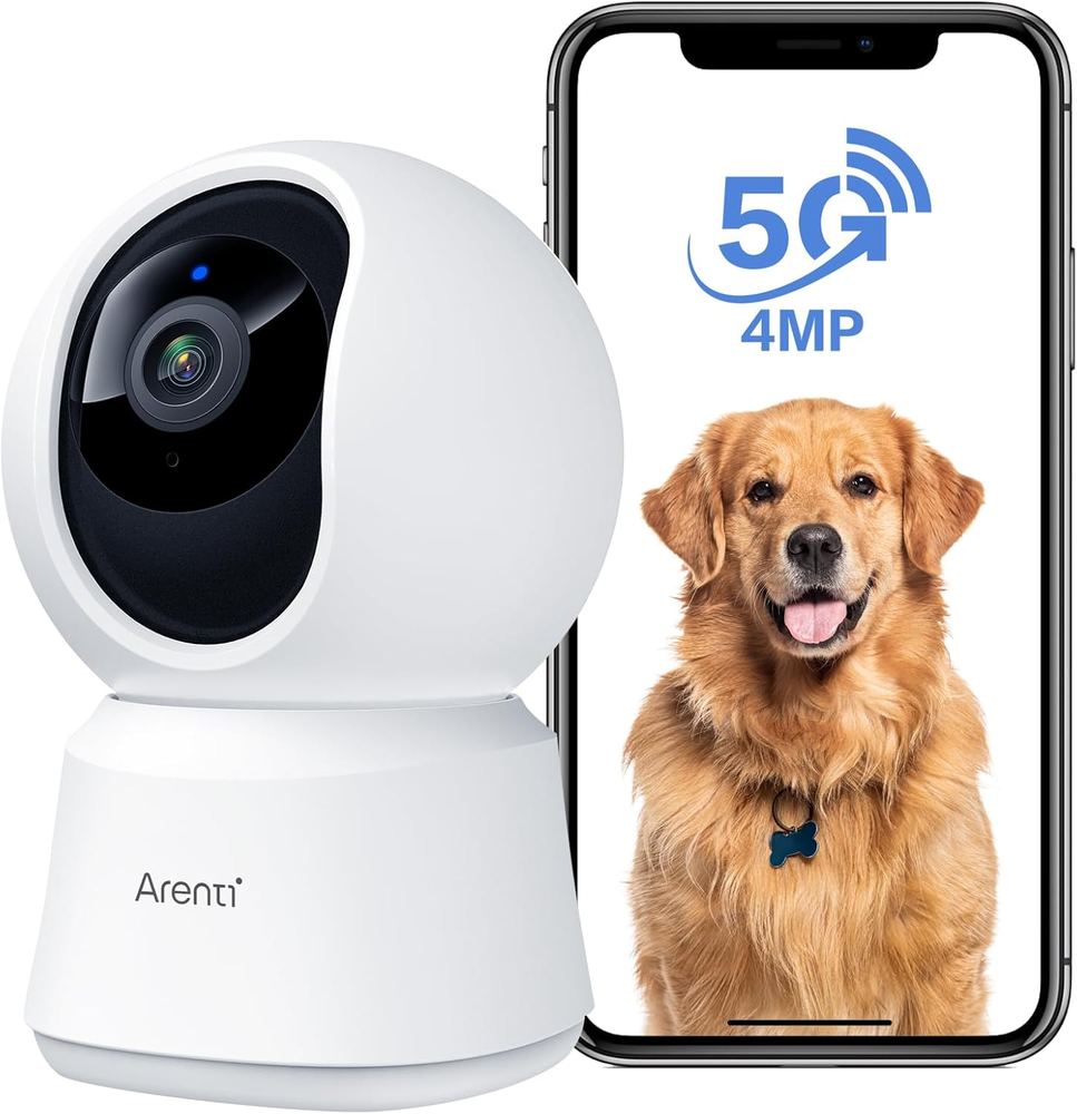 5G Security Camera Indoor, 4MP Pet Camera with Speaker for Dog/Cat, Baby Monitor