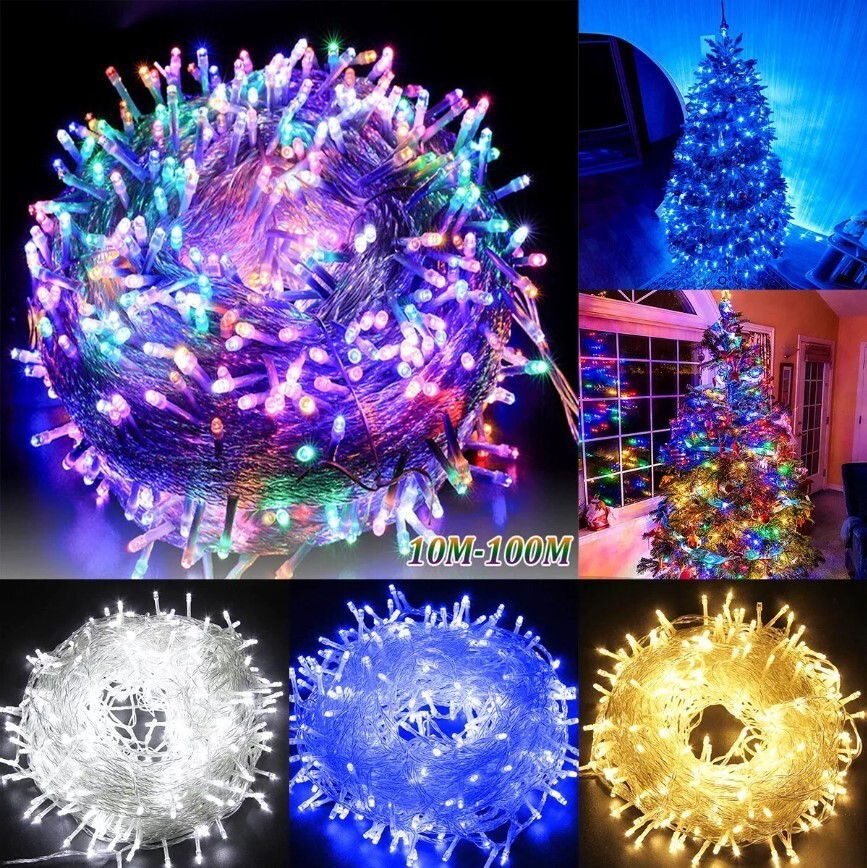 Christmas Fairy Lights Indoor Outdoor Waterproof String for Xmas Tree Party Decoration and Festive Lighting