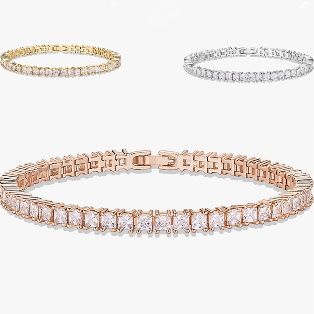 PAVOI 14K Gold Plated Cubic Zirconia Classic Tennis Bracelet | Valentines Gift