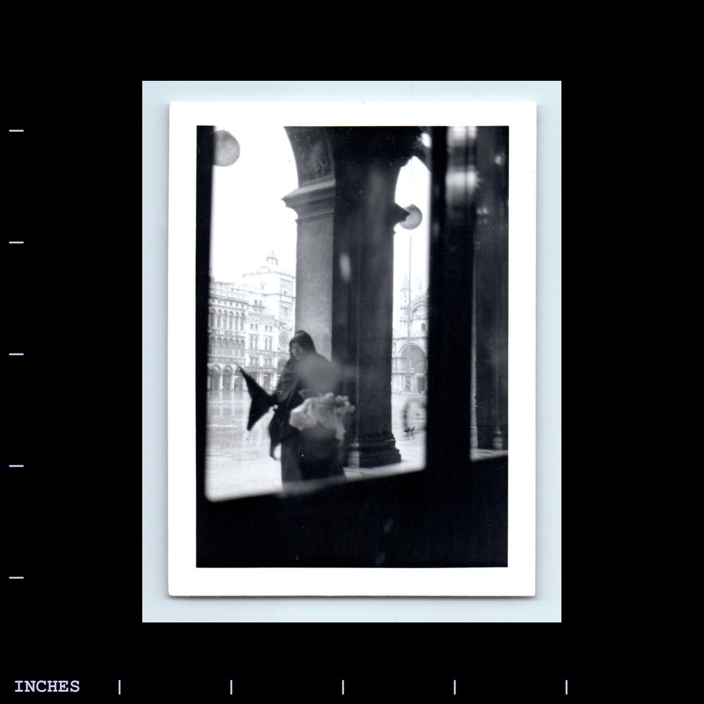 Vintage Town Square Abstract View Through Window Photo  