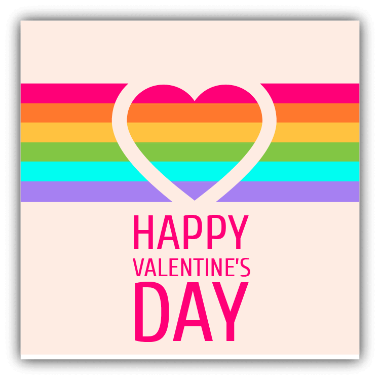Happy Valentine's Day Pride Rainbow Flag Car Bumper Sticker Decal-image