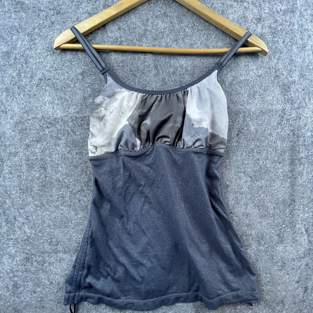 Lululemon Tank Top Womens 4 Power Luxtreme Built In Bra Side Cinch Yoga Workout