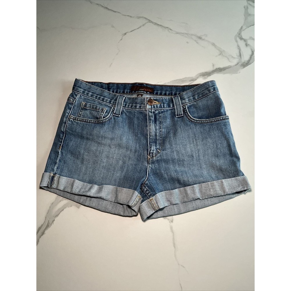 Fossil Vintage Blue Denim Jean Shorts Stretch Cuffed Womens size 29