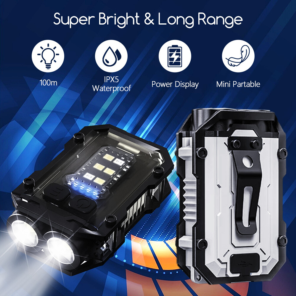 Mini Flashlight LED COB Magnetic Work Torch Light USB Rechargeable Portable NEW