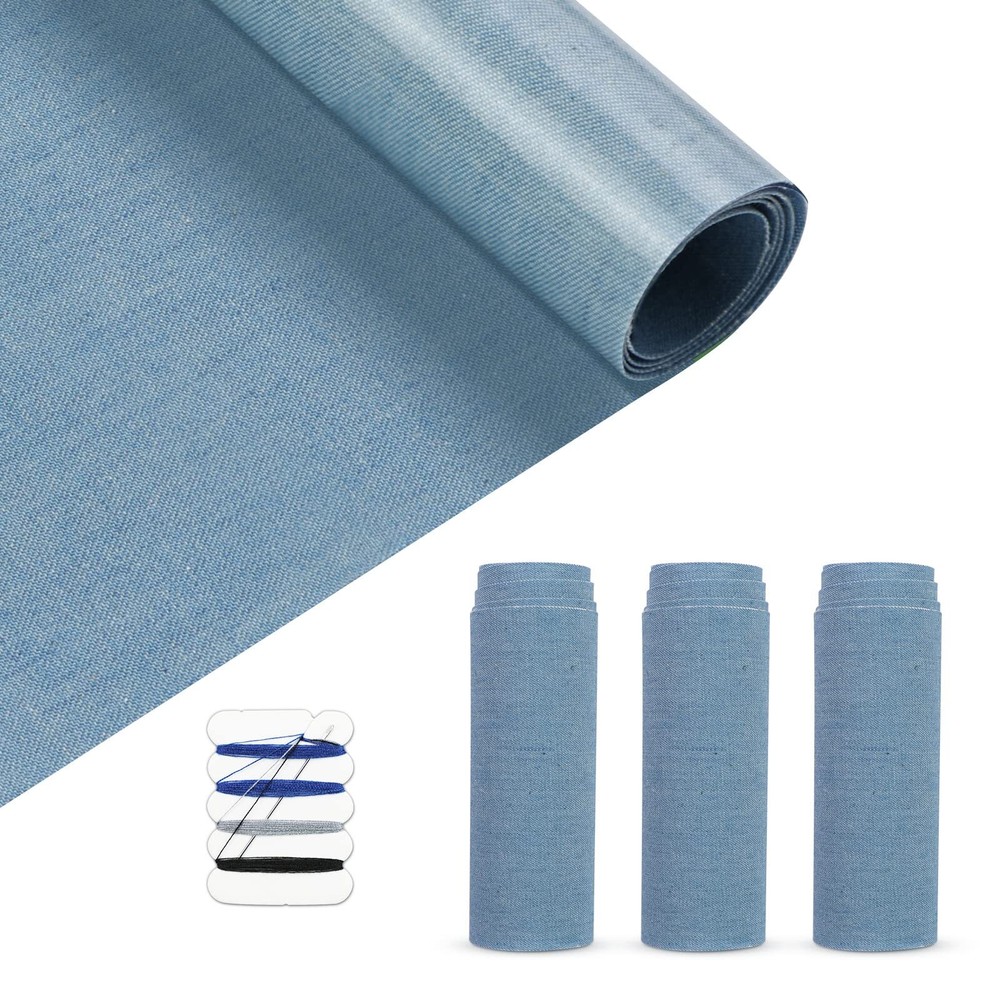 4 Rolls Iron-On Denim Repair Patches 4x20 Inch for Jeans Pants Clothing  