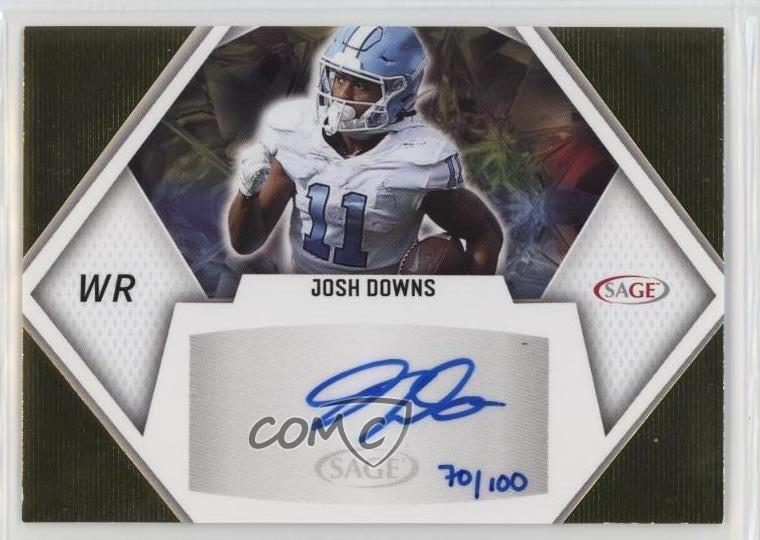 2023 SAGE High Series Auto Gold /100 Josh Downs #A-JD Rookie Auto RC