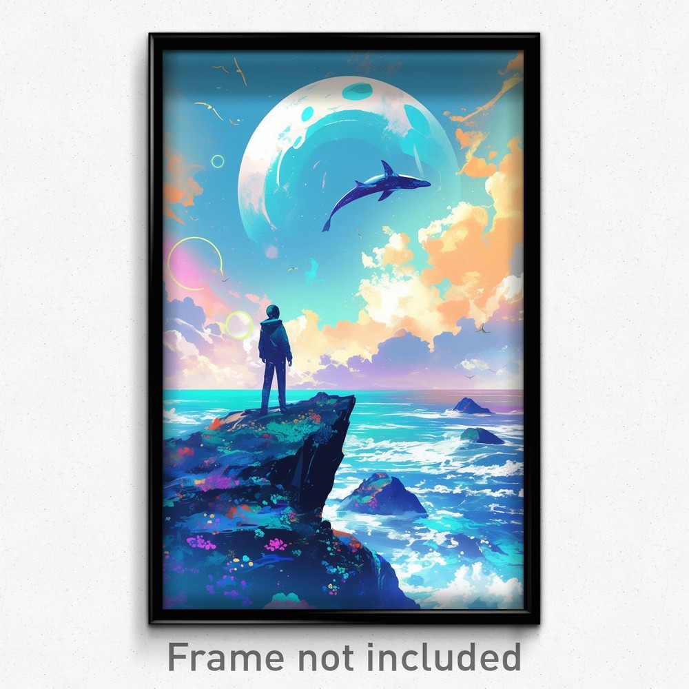 Movie Art Poster - Enormous Sea (Psychedelic Trippy Retro Cartoon Film Print)