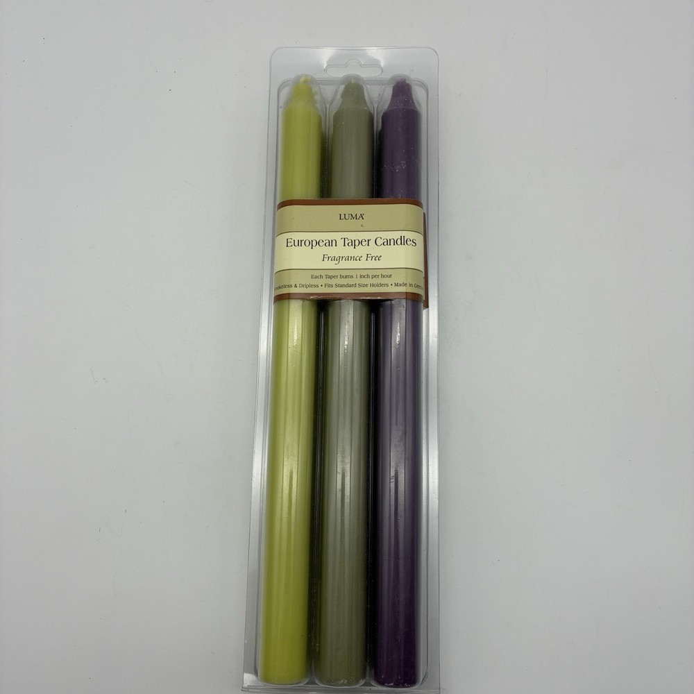 Luma European Taper Candles Set Of 6 Twelve Inch Candles Smokeless Dripless