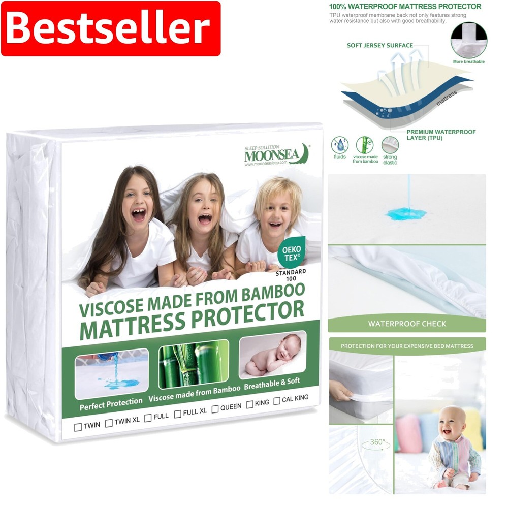 Breathable Bamboo Full Mattress Protector with 14