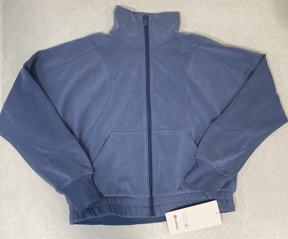 Lulmon Brushed Softstreme Funnel Neck Zip Up Hoodie Size 2 Pitch Blue NWT