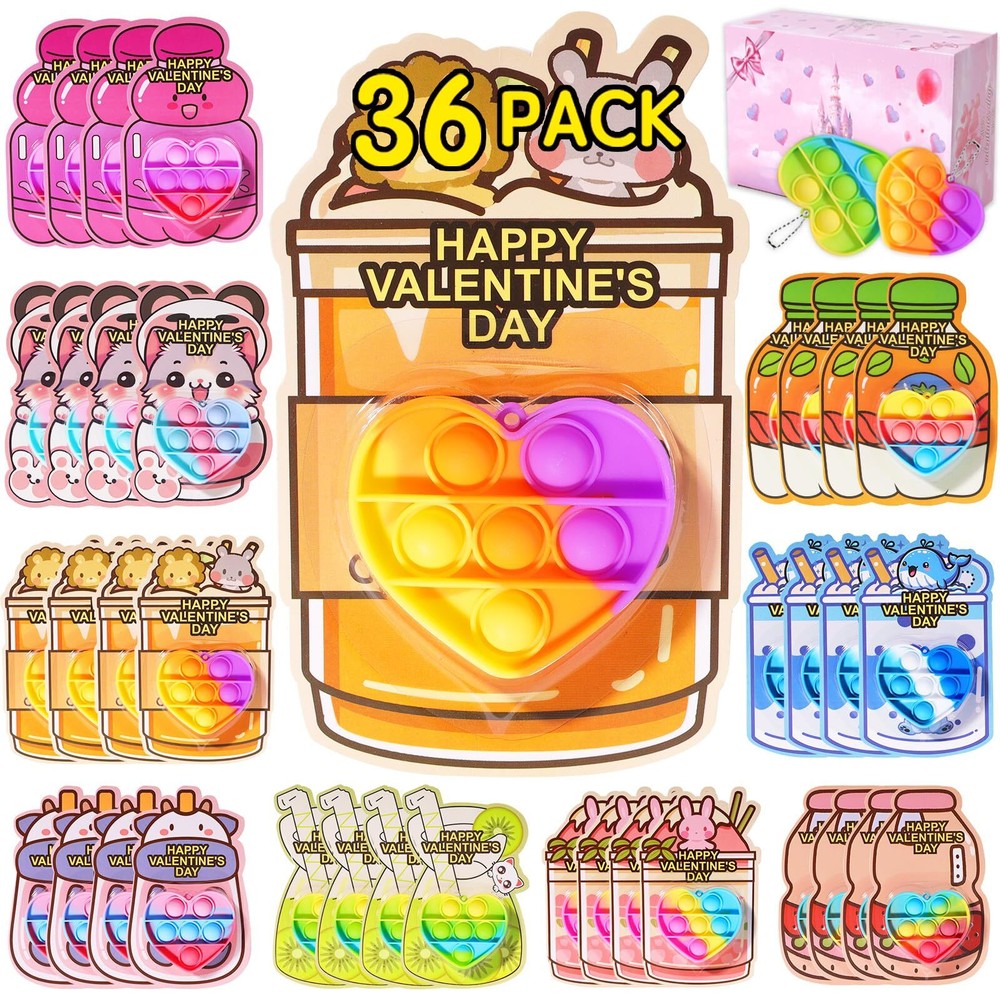 36 Pack Valentines Day Gifts for Kids Prefilled Valentines Party Favors Valen...