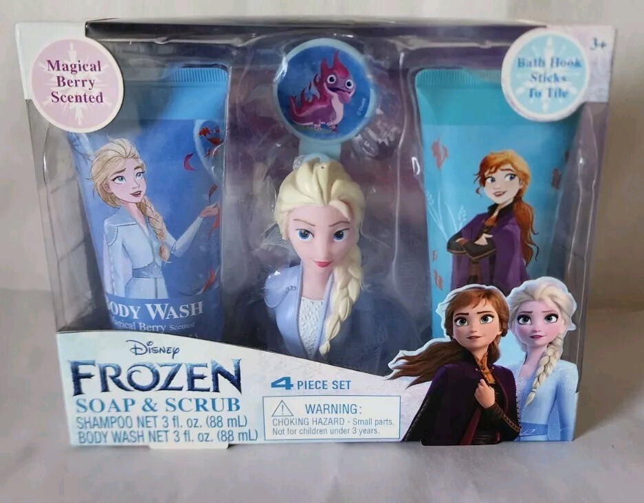 Disney FROZEN Soap & Scrub 4-Piece Set New, Magical Berry Scent