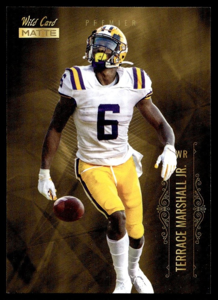 2021 Wild Card Matte Gold Premier Terrace Marshall Jr. Rookie LSU Tigers #MBC-13