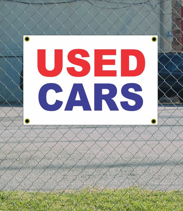 New 2x3 Used Cars Banner Red White Blue Discount Size & Price